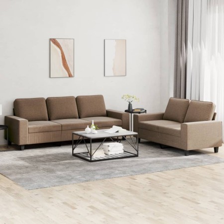 2-piece sofa set brown fabric by , Sofas - Ref: Foro24-3201901, Price: 539,21 €, Discount: %