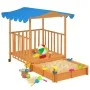 Casa de juegos para niños con arenero madera abeto azul UV50 de vidaXL, Cajones de arena - Ref: Foro24-91795, Precio: 206,06 ...