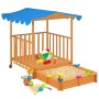 Kinderspielhaus mit Sandkasten aus blauem Tannenholz UV50 von vidaXL, Sandkästen - Ref: Foro24-91795, Preis: 184,77 €, Rabatt: %