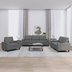 3-teilige Sofagarnitur aus dunkelgrauem Stoff von , Sofas - Ref: Foro24-3201867, Preis: 733,73 €, Rabatt: %