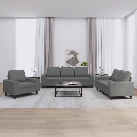 3-piece sofa set dark gray fabric by , Sofas - Ref: Foro24-3201867, Price: 733,73 €, Discount: %