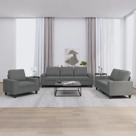 3-piece sofa set dark gray fabric by , Sofas - Ref: Foro24-3201867, Price: 722,25 €, Discount: %
