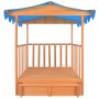 Kinderspielhaus mit Sandkasten aus blauem Tannenholz UV50 von vidaXL, Sandkästen - Ref: Foro24-91795, Preis: 184,77 €, Rabatt: %