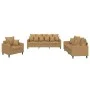 Dreiteilige Sofagarnitur aus braunem Samt mit Kissen von , Sofas - Ref: Foro24-3201687, Preis: 574,05 €, Rabatt: %