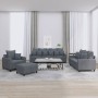 4-teilige Sofagarnitur aus dunkelgrauem Samt mit Kissen von , Sofas - Ref: Foro24-3201691, Preis: 667,54 €, Rabatt: %