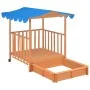 Casa de juegos para niños con arenero madera abeto azul UV50 de vidaXL, Cajones de arena - Ref: Foro24-91795, Precio: 206,06 ...