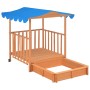 Kinderspielhaus mit Sandkasten aus blauem Tannenholz UV50 von vidaXL, Sandkästen - Ref: Foro24-91795, Preis: 184,77 €, Rabatt: %