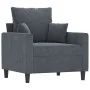 Dark gray velvet 4-piece sofa set with cushions by , Sofas - Ref: Foro24-3201691, Price: 668,38 €, Discount: %