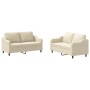 Sofa set with cushions 2 pieces cream fabric by , Sofas - Ref: Foro24-3201804, Price: 410,58 €, Discount: %