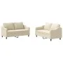 Sofa set with cushions 2 pieces cream fabric by , Sofas - Ref: Foro24-3201804, Price: 403,17 €, Discount: %