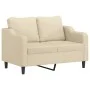 Sofa set with cushions 2 pieces cream fabric by , Sofas - Ref: Foro24-3201804, Price: 403,17 €, Discount: %