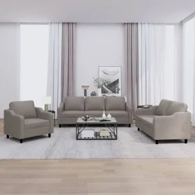 Juego de sofás con cojines 3 piezas tela gris taupe de , Sofás - Ref: Foro24-3201777, Precio: 619,51 €, Descuento: %