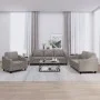 Sofa set with cushions 3 pieces taupe gray fabric by , Sofas - Ref: Foro24-3201777, Price: 619,51 €, Discount: %