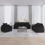 3-piece black velvet sofa set with cushions by , Sofas - Ref: Foro24-3201685, Price: 639,80 €, Discount: %