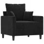 3-piece black velvet sofa set with cushions by , Sofas - Ref: Foro24-3201685, Price: 639,80 €, Discount: %