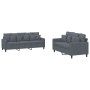 Zweiteilige Sofagarnitur aus dunkelgrauem Samt mit Kissen von , Sofas - Ref: Foro24-3201721, Preis: 463,65 €, Rabatt: %