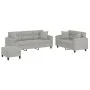 Sofa set with cushions 3 pieces light gray microfiber fabric by , Sofas - Ref: Foro24-3202357, Price: 656,43 €, Discount: %