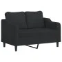 Sofa set with cushions 2 pieces black fabric by , Sofas - Ref: Foro24-3201806, Price: 407,83 €, Discount: %