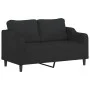 Sofa set with cushions 2 pieces black fabric by , Sofas - Ref: Foro24-3201806, Price: 407,83 €, Discount: %