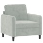 Light gray velvet 3-piece sofa set by , Sofas - Ref: Foro24-3201934, Price: 552,61 €, Discount: %