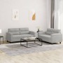 Sofa set with cushions 2 pieces light gray microfiber fabric by , Sofas - Ref: Foro24-3202315, Price: 517,29 €, Discount: %