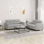 Sofa set with cushions 2 pieces light gray microfiber fabric by , Sofas - Ref: Foro24-3202315, Price: 450,30 €, Discount: %