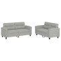 Sofa set with cushions 2 pieces light gray microfiber fabric by , Sofas - Ref: Foro24-3202315, Price: 517,29 €, Discount: %