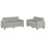 Sofa set with cushions 2 pieces light gray microfiber fabric by , Sofas - Ref: Foro24-3202315, Price: 450,30 €, Discount: %