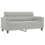 Sofa set with cushions 2 pieces light gray microfiber fabric by , Sofas - Ref: Foro24-3202315, Price: 517,29 €, Discount: %
