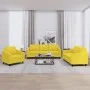 Sofa set with cushions 3 pieces light yellow fabric by , Sofas - Ref: Foro24-3201775, Price: 555,77 €, Discount: %