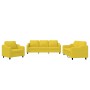 Sofa set with cushions 3 pieces light yellow fabric by , Sofas - Ref: Foro24-3201775, Price: 566,80 €, Discount: %