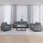 Dreiteilige Sofagarnitur aus dunkelgrauem Samt mit Kissen von , Sofas - Ref: Foro24-3201955, Preis: 629,39 €, Rabatt: %