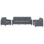 Dreiteilige Sofagarnitur aus dunkelgrauem Samt mit Kissen von , Sofas - Ref: Foro24-3201955, Preis: 629,39 €, Rabatt: %