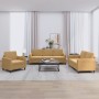Brown velvet 3-piece sofa set by , Sofas - Ref: Foro24-3201941, Price: 622,40 €, Discount: %