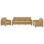 Brown velvet 3-piece sofa set by , Sofas - Ref: Foro24-3201941, Price: 622,40 €, Discount: %