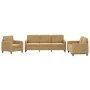 Brown velvet 3-piece sofa set by , Sofas - Ref: Foro24-3201941, Price: 612,30 €, Discount: %