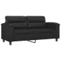 2-teilige Sofagarnitur aus schwarzem Kunstleder mit Kissen von , Sofas - Ref: Foro24-3202362, Preis: 446,43 €, Rabatt: %