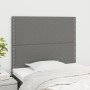 Cabeceros 2 unidades de tela gris oscuro 100x5x78/88 cm en Cabeceros y pies de cama | Comprar online en Foro24