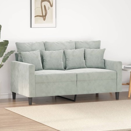 2-Sitzer-Sofa aus hellgrauem Samt, 120 cm von , Sofas - Ref: Foro24-359293, Preis: 198,29 €, Rabatt: %