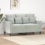 2-Sitzer-Sofa aus hellgrauem Samt, 120 cm von , Sofas - Ref: Foro24-359293, Preis: 198,29 €, Rabatt: %