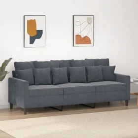 Dunkelgraues 3-Sitzer-Sofa aus Samt, 180 cm von , Sofas - Ref: Foro24-359314, Preis: 254,40 €, Rabatt: %