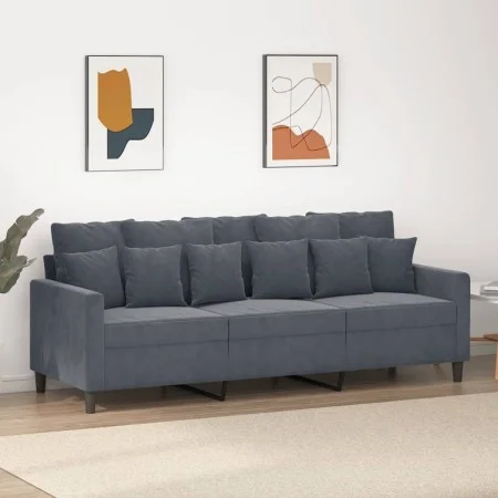 Dunkelgraues 3-Sitzer-Sofa aus Samt, 180 cm von , Sofas - Ref: Foro24-359314, Preis: 254,43 €, Rabatt: %
