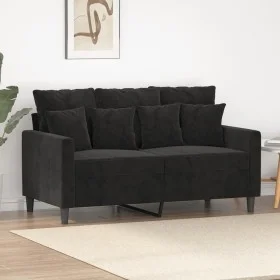 2-Sitzer-Sofa aus schwarzem Samt, 120 cm von , Sofas - Ref: Foro24-359298, Preis: 231,82 €, Rabatt: %