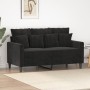 2-Sitzer-Sofa aus schwarzem Samt, 120 cm von , Sofas - Ref: Foro24-359298, Preis: 194,91 €, Rabatt: %