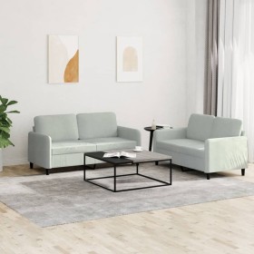 Juego de sofás 2 piezas terciopelo gris claro de , Sofás - Ref: Foro24-3201974, Precio: 347,15 €, Descuento: %