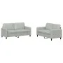 Zweiteilige Sofagarnitur aus hellgrauem Samt von , Sofas - Ref: Foro24-3201974, Preis: 342,74 €, Rabatt: %