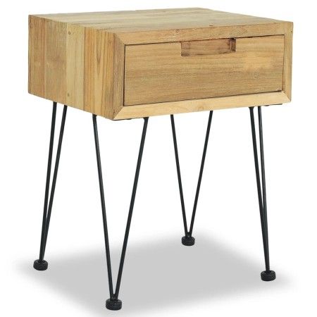 Mesita de noche de teca maciza 40x30x50 cm de vidaXL, Mesitas de noche - Ref: Foro24-244576, Precio: 80,85 €, Descuento: %