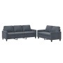 Zweiteilige Sofagarnitur aus dunkelgrauem Samt mit Kissen von , Sofas - Ref: Foro24-3201517, Preis: 477,48 €, Rabatt: %