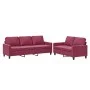 Sofa set with cushions 2 pieces red velvet by , Sofas - Ref: Foro24-3201520, Price: 430,14 €, Discount: %