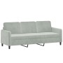 3-Sitzer-Sofa aus hellgrauem Samt, 180 cm von , Sofas - Ref: Foro24-359452, Preis: 242,29 €, Rabatt: %